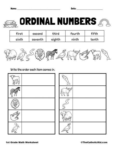 Ordinal Numbers Worksheet 1 To 10 Ordinal Numbers Numbers Free