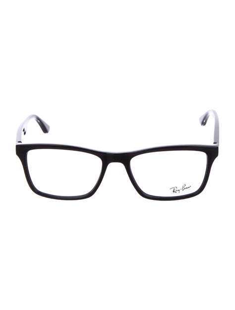 Black Acetate Ray Ban Eyeglasses With Silver Tone Hardware And Clear Lenses Includes Case And