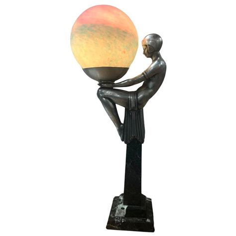 Vintage Art Deco Naked Woman Holding Globe Table Lamp At Stdibs Naked Lady Lamp Nude Woman