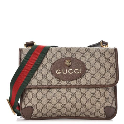 Gucci Gg Supreme Monogram Neo Vintage Web Messenger Bag Brown 256651