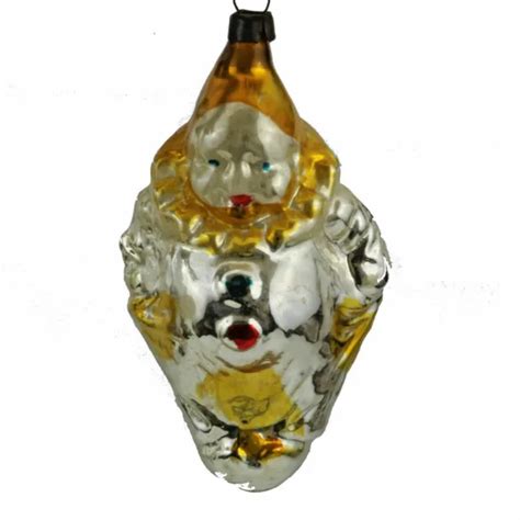 Vintage Christmas Ornament Clown Jester Figural Blown Glass West Germany Picclick