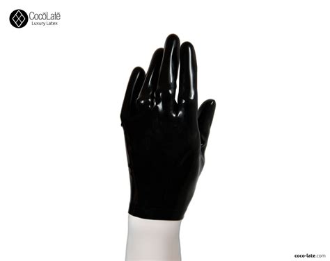 Latex Short Gloves Black Color