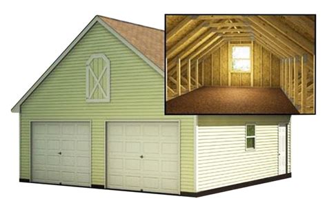 Two Car Garage Plans With Loft Diy Backyard Shed Building 24 X 24