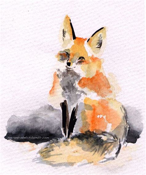 Fox By See And Fox Painting Watercolor Fox Fox Art