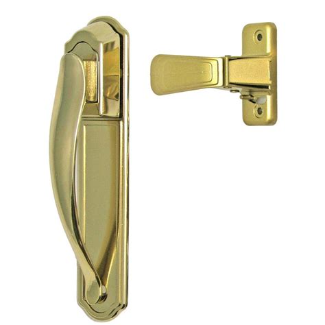 Ideal Security Brass Coated Storm And Screen Door Pull Handle Set With