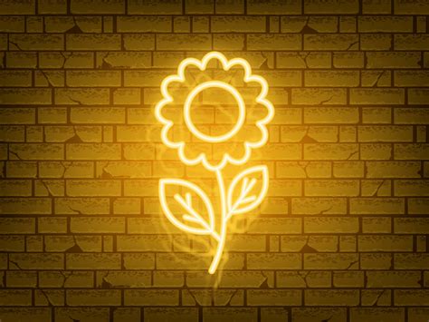 Sunflower Neon Light Graphic By Sobriefx · Creative Fabrica
