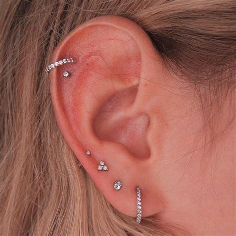 Ear Curation On Instagram Double Upper Helix And Four Lobe Piercings Pierced By Afabrii