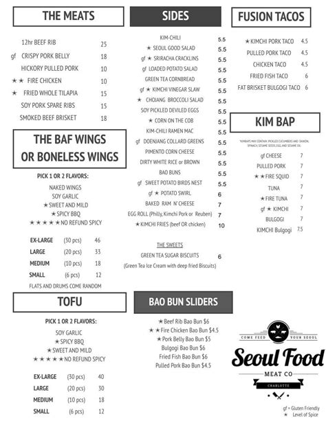 Mill District Food Menu — Seoul Food Meat Company