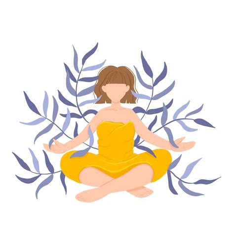Premium Vector Girl In Yoga Lotus Practices Meditation