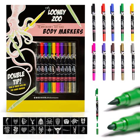 Buy Looney Zoopremium Temporary Tattoo Marker Set Temporary Tattoo