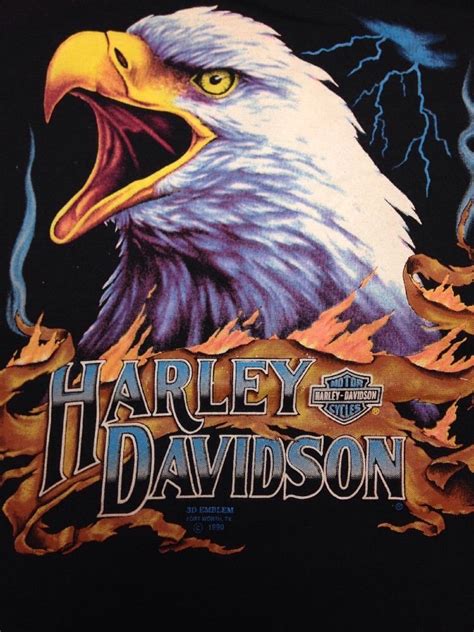 Harley Davidson 3d Emblem Motorcycle L Original Bald Eagle Lightning