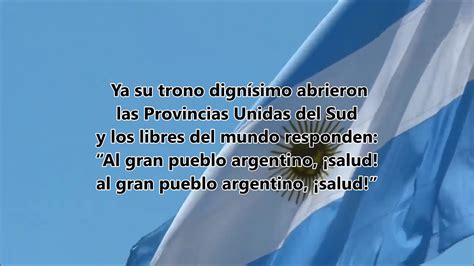 Himno Nacional Argentino Con Letra Youtube