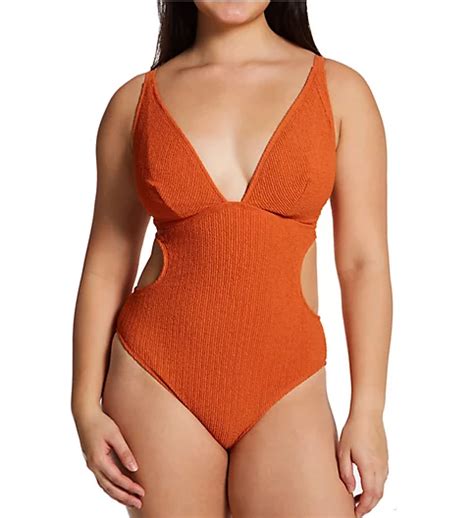 holiday crush non wired one piece swimsuit rust 34j jj