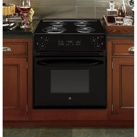 Ge 27 In 4 Elements 3 Cu Ft Self Cleaning Drop In Electric Range Black