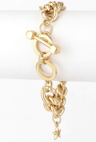 Sea Life Charm Chain Link Bracelet In Gold Sincerely