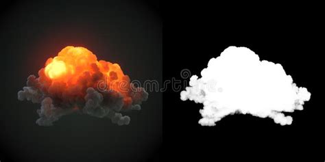 Highly Realistic Fire Explosions With Dark Smoke And Alpha Matte 3d