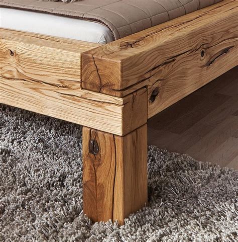 Massivholz bett 160x200 xl easy sleep eiche massiv geölt 9516 95 3 von bett 160x200 massivholz photo. Massivholz Bett 160x200 Balkenbett Rustikal Doppelbett ...
