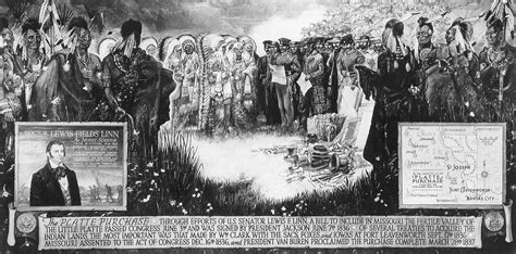 An Artists Rendition Of The 1836 Platte Purchase Treaty Signing With
