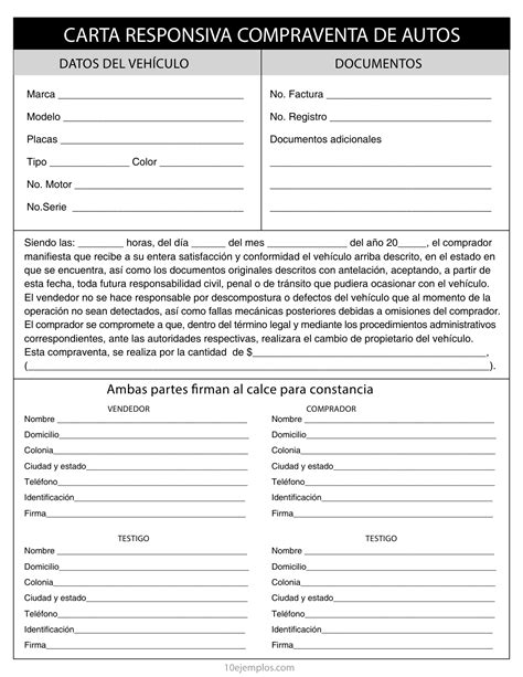 Carta Responsiva Compra Venta Automovil Pdf File Lasopatrader Porn