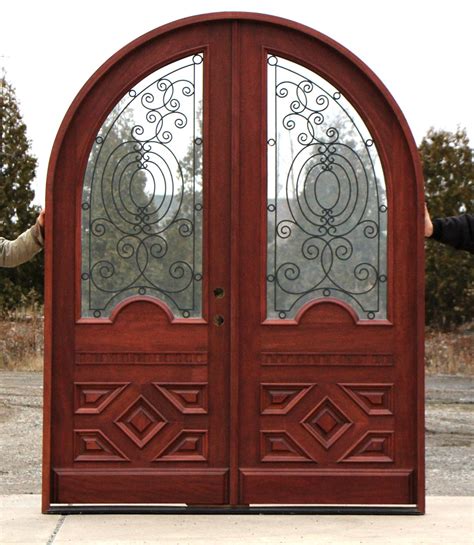 Arched Mahogany Double Doors