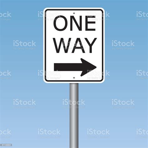 One Way Traffic Road Sign Stock Illustration Download Image Now Istock