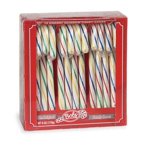 Bobs Cherry Rainbow Candy Canes 6 Oz 12 Count