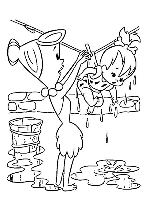 Pebbles Had Washed Coloring Pages For Kids Printable Free