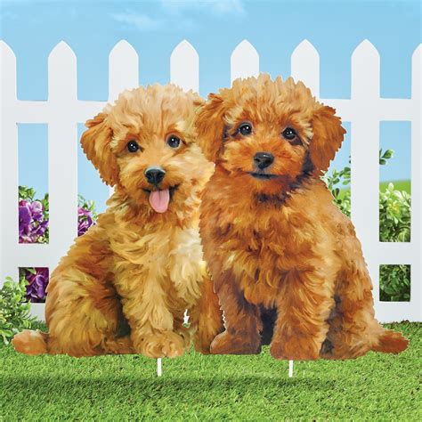 Photo Realistic Puppy Poodle Garden Stake Collections Etc