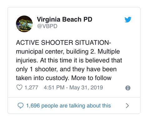 He gave few details of what was known but said a police officer was among those who were struck by gunfire but survived. VA Beach Mass Shooting Suspect Identified, Victims Names Released - Hampton Roads Messenger