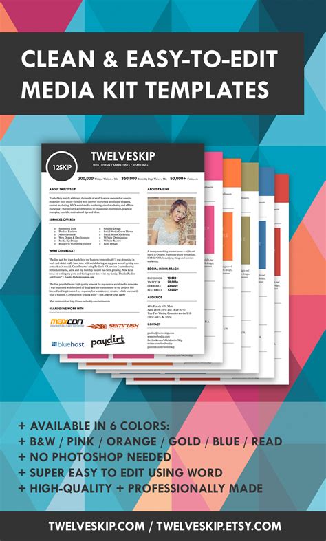 Media Kit Press Kit Templates Easy To Edit Clean And High Quality