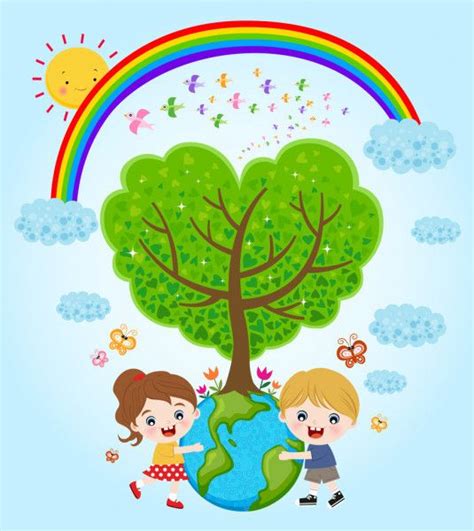 Niños Sosteniendo La Tierra Con Amor — Ilustración De Stock Earth