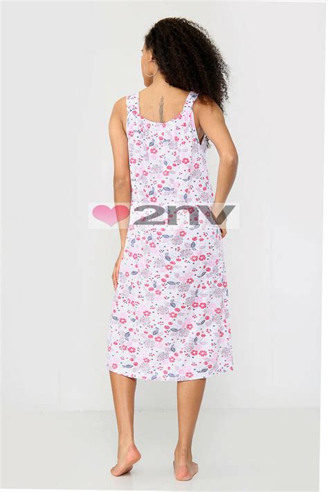 ladies sleeveless nightie 100 cotton strappy night dress night shirt nightgown ebay