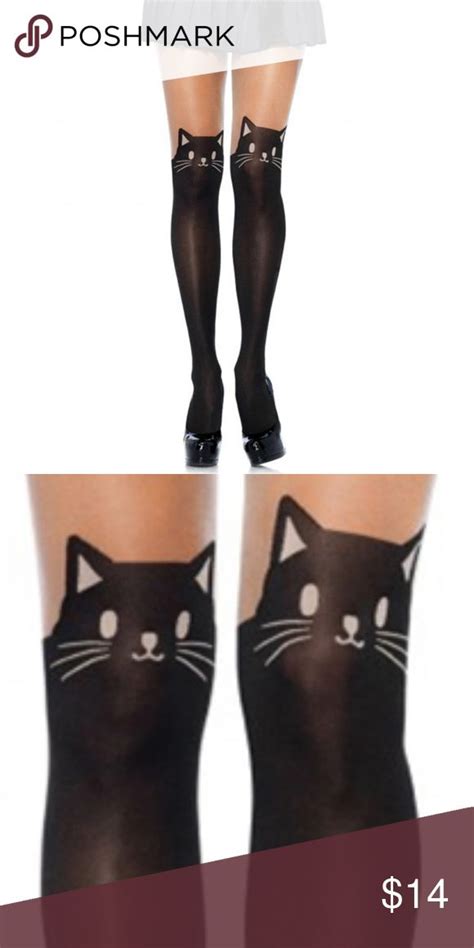 Purrrfect Black Cat Pantyhose Tights Leg Ave Nwt Cat Pantyhose