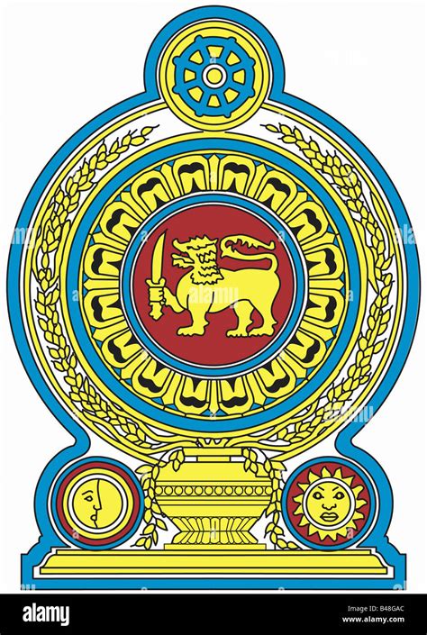 Heraldry Coat Of Arms Sri Lanka National Coat Of Arms Symbol Stock