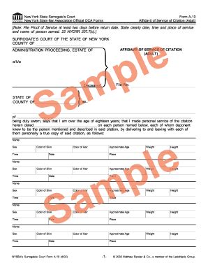 Fillable Online New York State Surrogates Court Fax Email Print PdfFiller