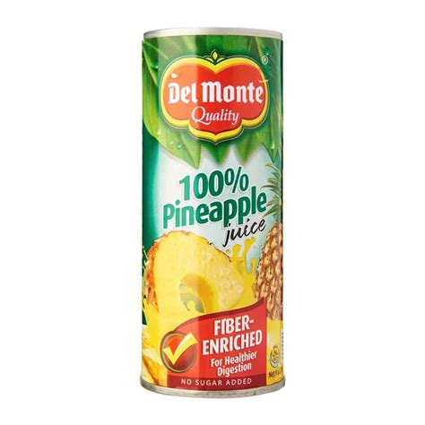 Del Monte 100 Pineapple Juice With Fiber202 240ml All Day Supermarket