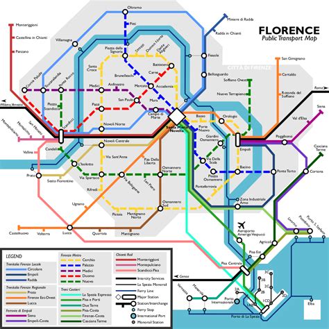 Public Transport Map Of My Florence Inspired Region Rcitiesskylines