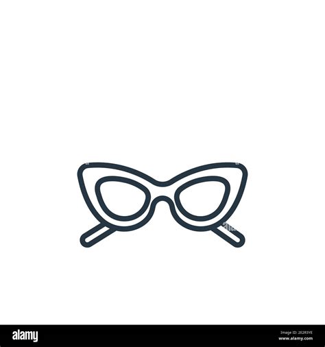 Cat Eye Glasses Outline Vector Icon Thin Line Black Cat Eye Glasses
