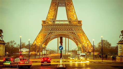 Eiffel Tower Long Exposure Lights Movement Twilight City Urban