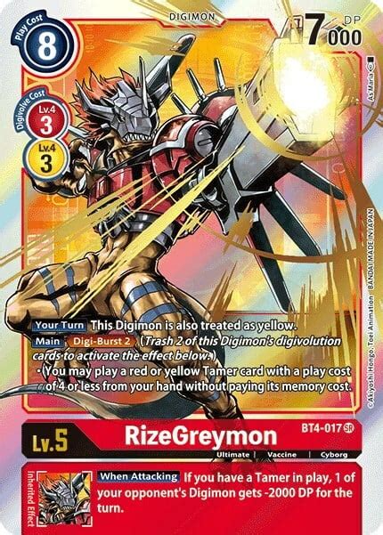 Rizegreymon Bt 04 Great Legend Digimon Cardtrader
