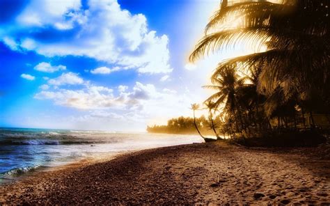 High Saturated Photo Of A Beach Hd Wallpaper Wallpaper Flare