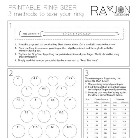 18 Useful Printable Ring Sizers Kittybabylovecom Amazing Printable