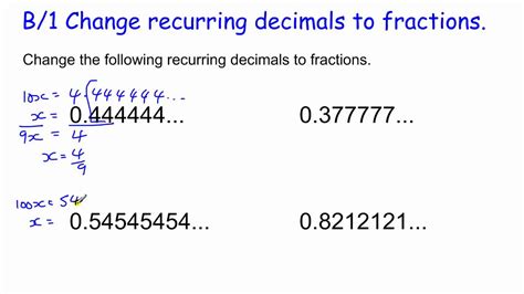 Repeating Decimals To Fractions Worksheet