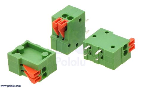Screwless Terminal Block 2 Pin 0 1″ Pitch Side Entry 3 Pack Melopero Electronics