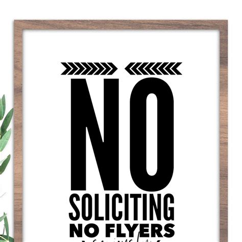 No Soliciting No Flyers Seriously Sign Digital Printable Etsy