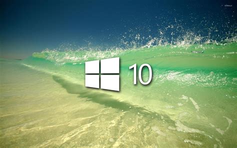Windows 10 On A Clear Wave Simple White Logo Wallpaper Computer