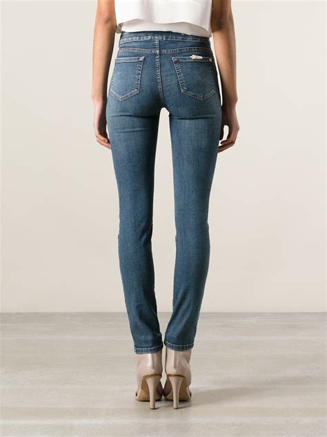 Lyst Max Mara Washed Skinny Jeans In Blue