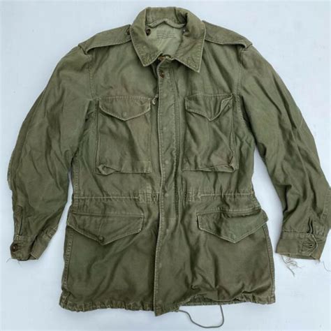 Vintage Military Wwii M 1943 M43 Us Army Field Jacket Green Small Ebay