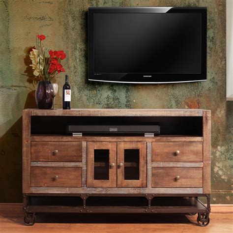 International Furniture Direct Urban Gold 62 Solid Wood Tv Stand