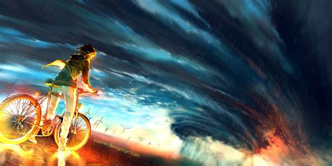 Into The Storm By Yuumei On Deviantart Аниме пейзажи Иллюстрации